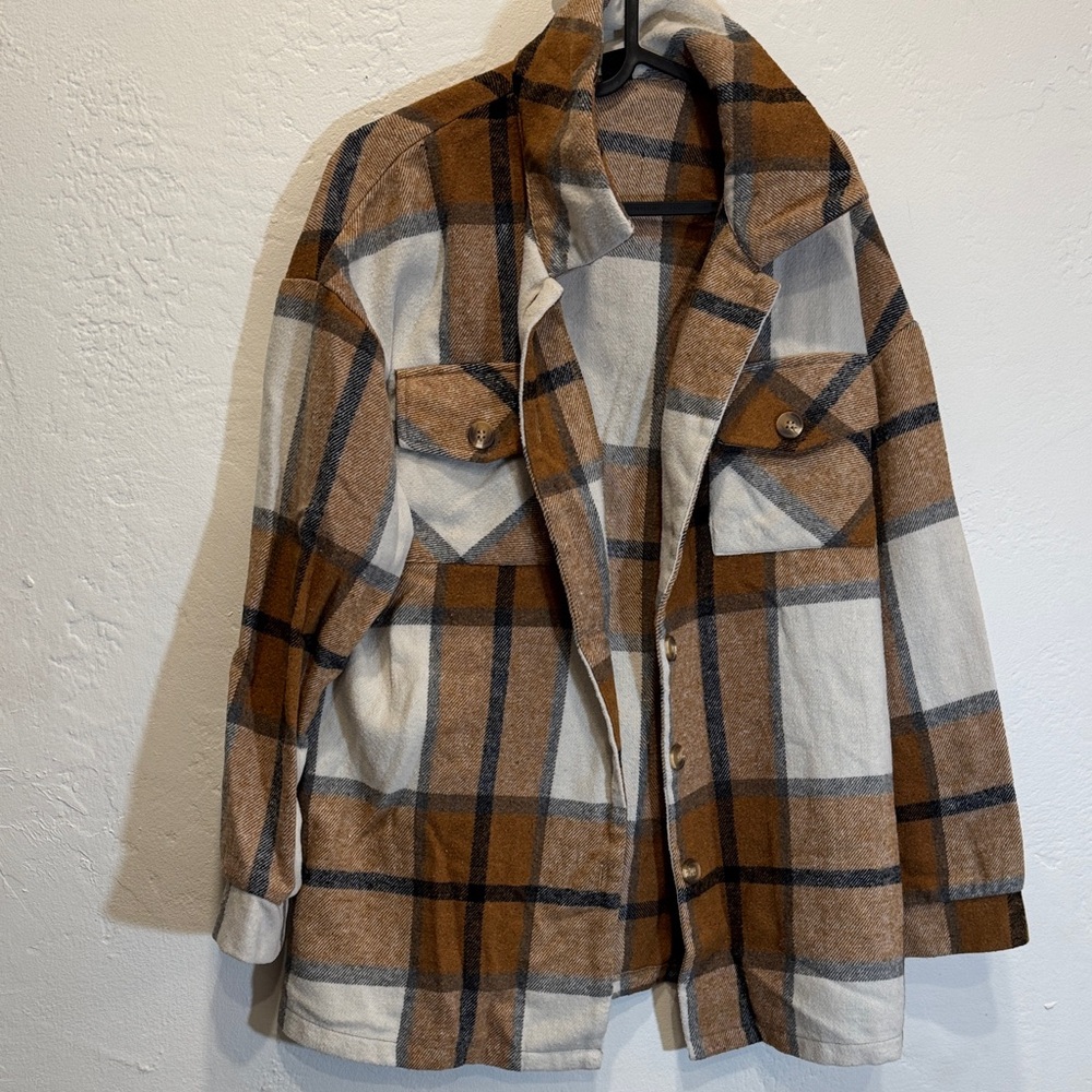 Plaid Button-Up Shacket